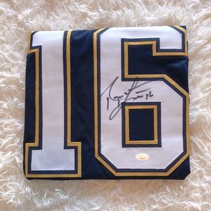 San Diego Chargers jersey (autographed by Ryan Leaf) with COA.